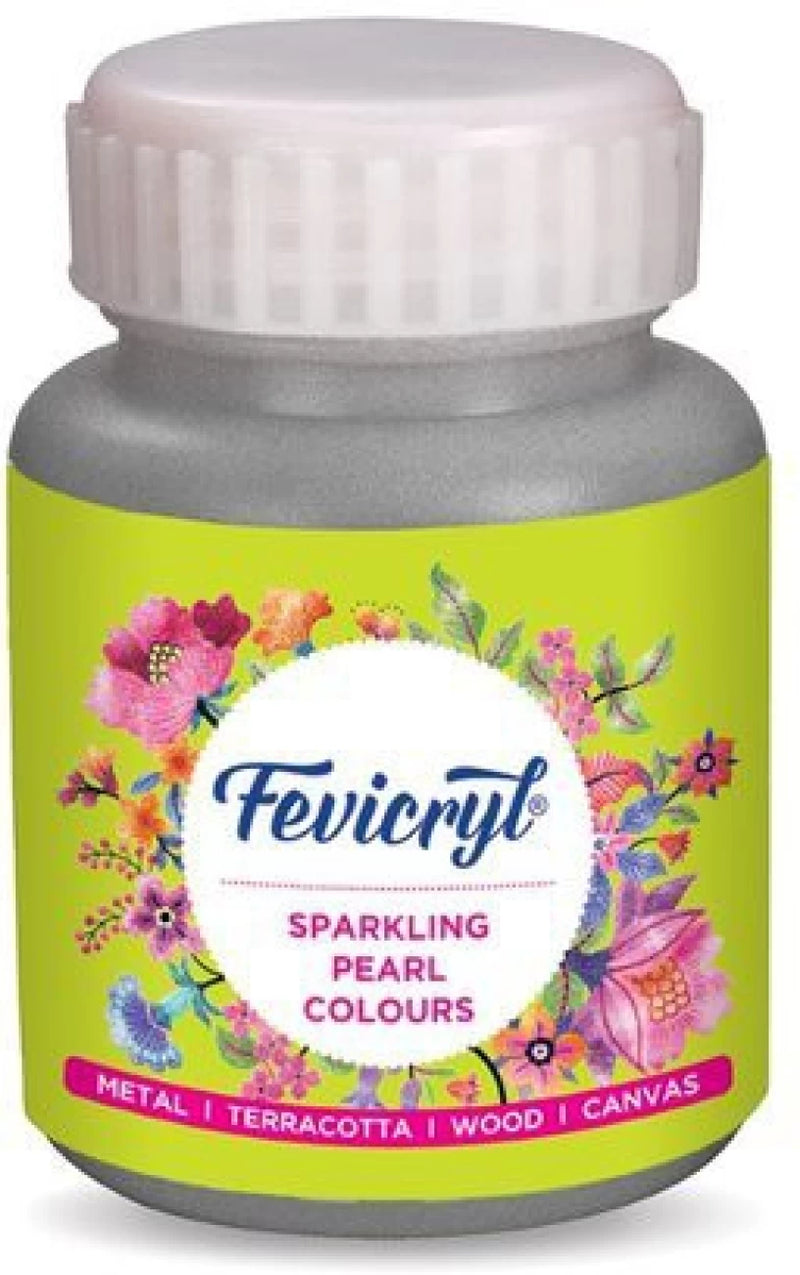 FEVICRYL ACRYLIC COLOUR 910 SPARKLING PEARL SILVER 100 ML