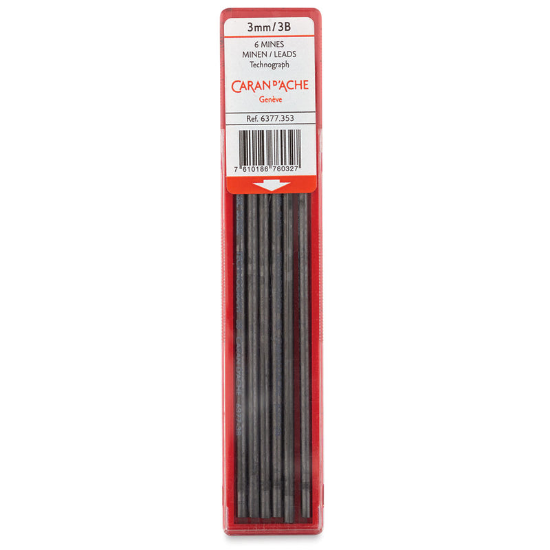 CARAN DACHE LEADS 3.0MM 3B PACK OF 6