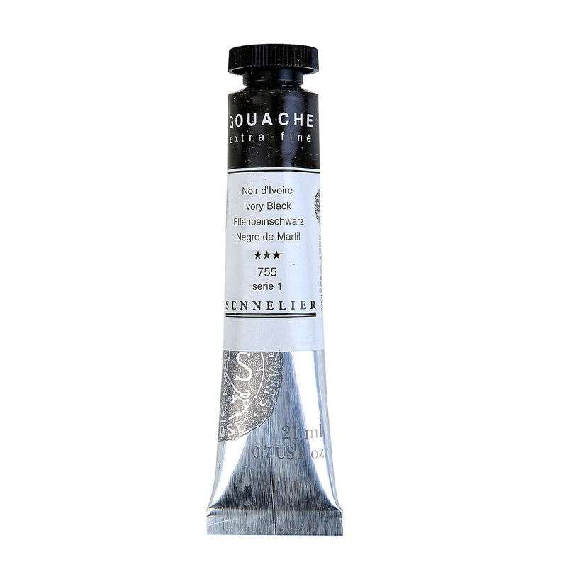 SENNELIER XTRA FINE GOUACHE COLOUR 21 ML SR 1 IVORY BLACK  (N130511.755)