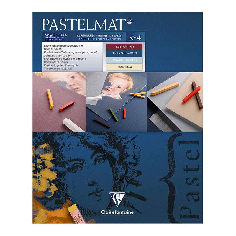 CLAIREFONTAINE PASTELMAT NO 4 360 GSM 12 SHEETS 4 CLRS 9.5 X 12 (96111C)