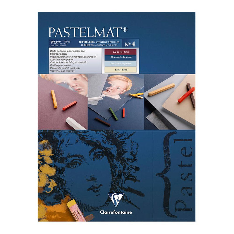 CLAIREFONTAINE PASTELMAT NO 4 360 GSM 12 SHEETS 4 CLRS 12 X 15.5 (96112C)