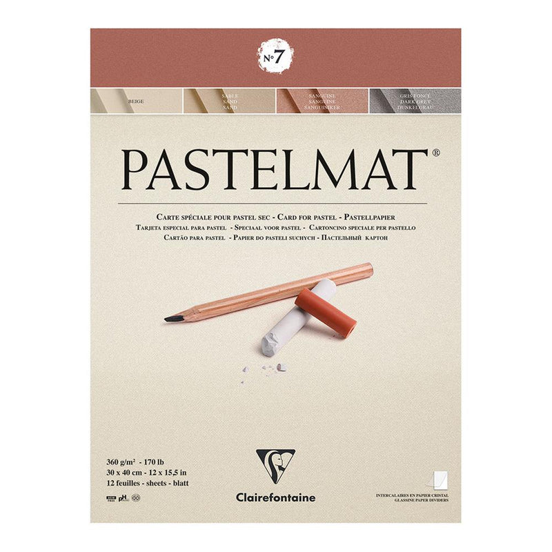 CLAIREFONTAINE PASTELMAT NO 7 360 GSM 12 SHEETS 4 CLRS 12 X 15.5 (96054C)