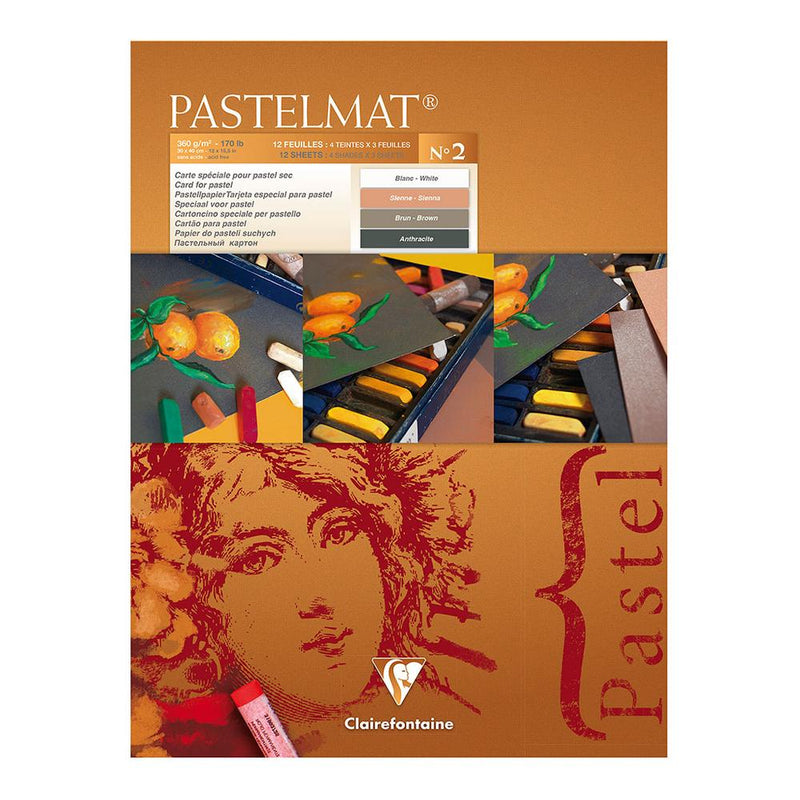 CLAIREFONTAINE PASTELMAT NO 2 360 GSM 12 SHEETS 4 CLRS 12 X 15.5 (96008C)