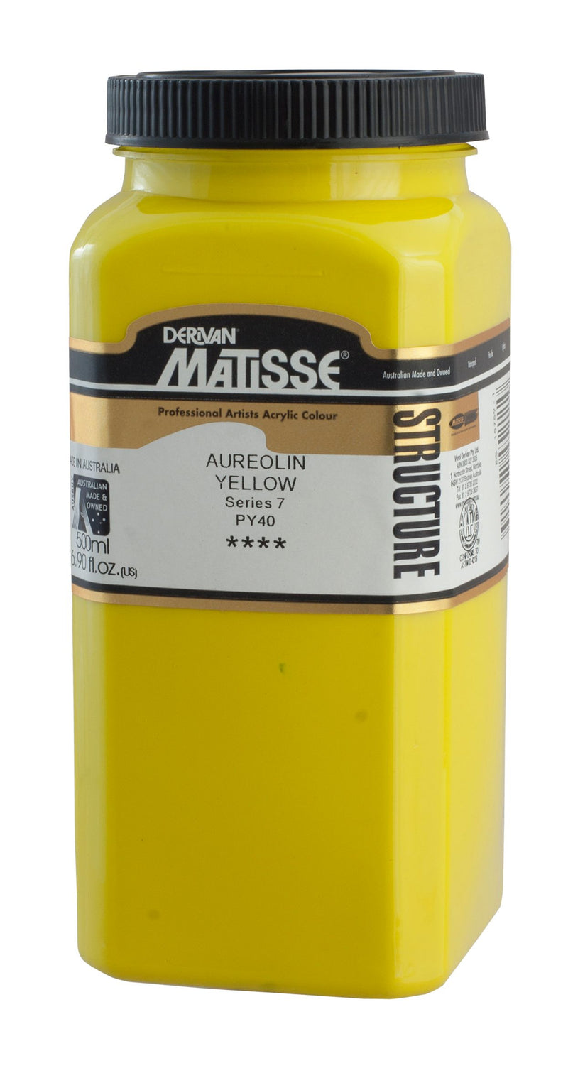 MATISSE STRUCTURE ACRYLIC 500 ML SR 7 AUREOLIN YELLOW 1M5AY