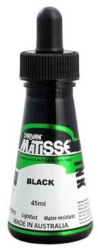 MATISSE ACRYLIC INK 45 ML BLACK (1MI50BK)