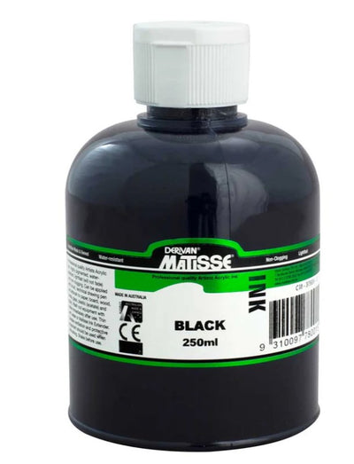 MATISSE ACRYLIC INK 250 ML BLACK (1MI2BK)