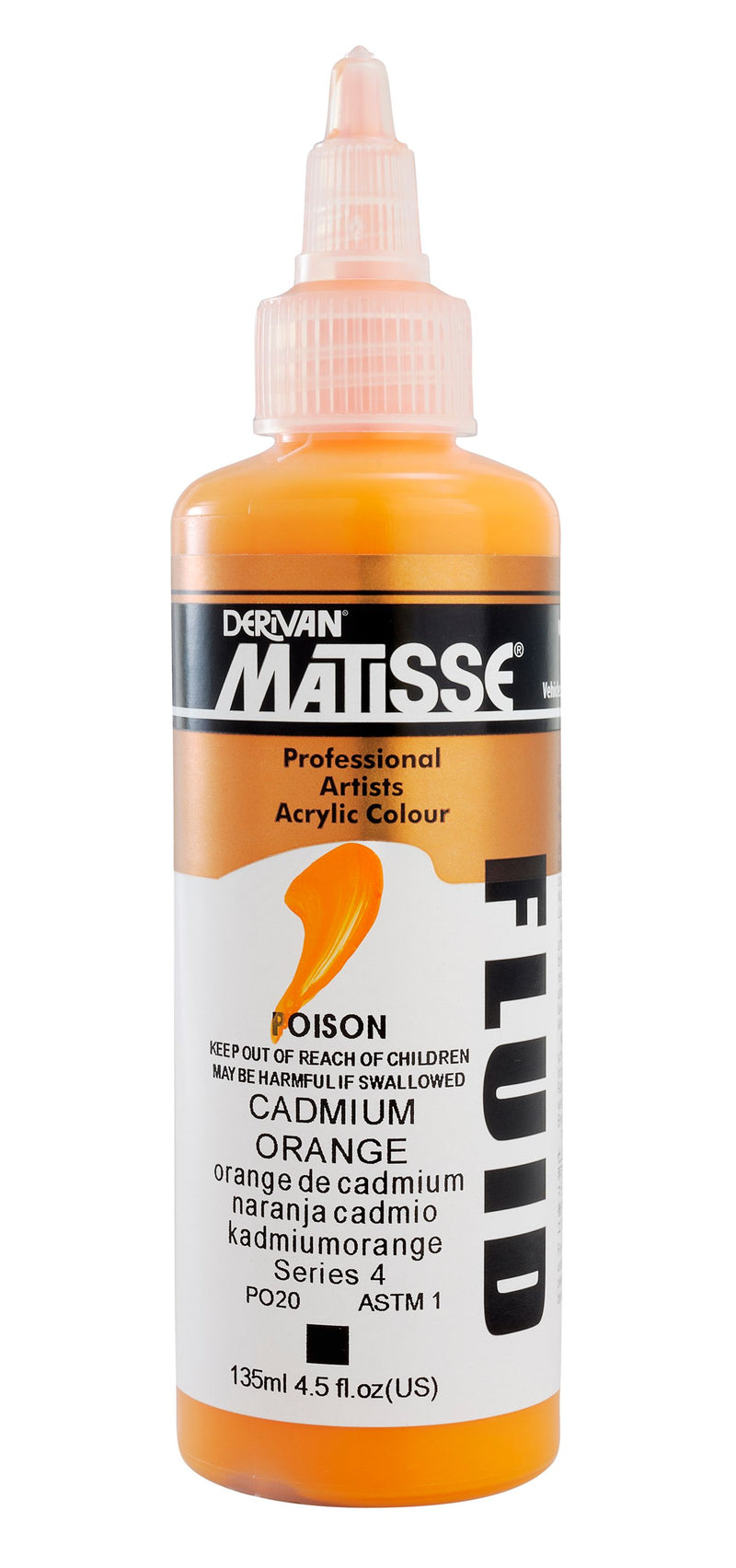 MATISSE FLUID ACRYLIC 135 ML SR 4 CADMIUM ORANGE 1MFU35CO