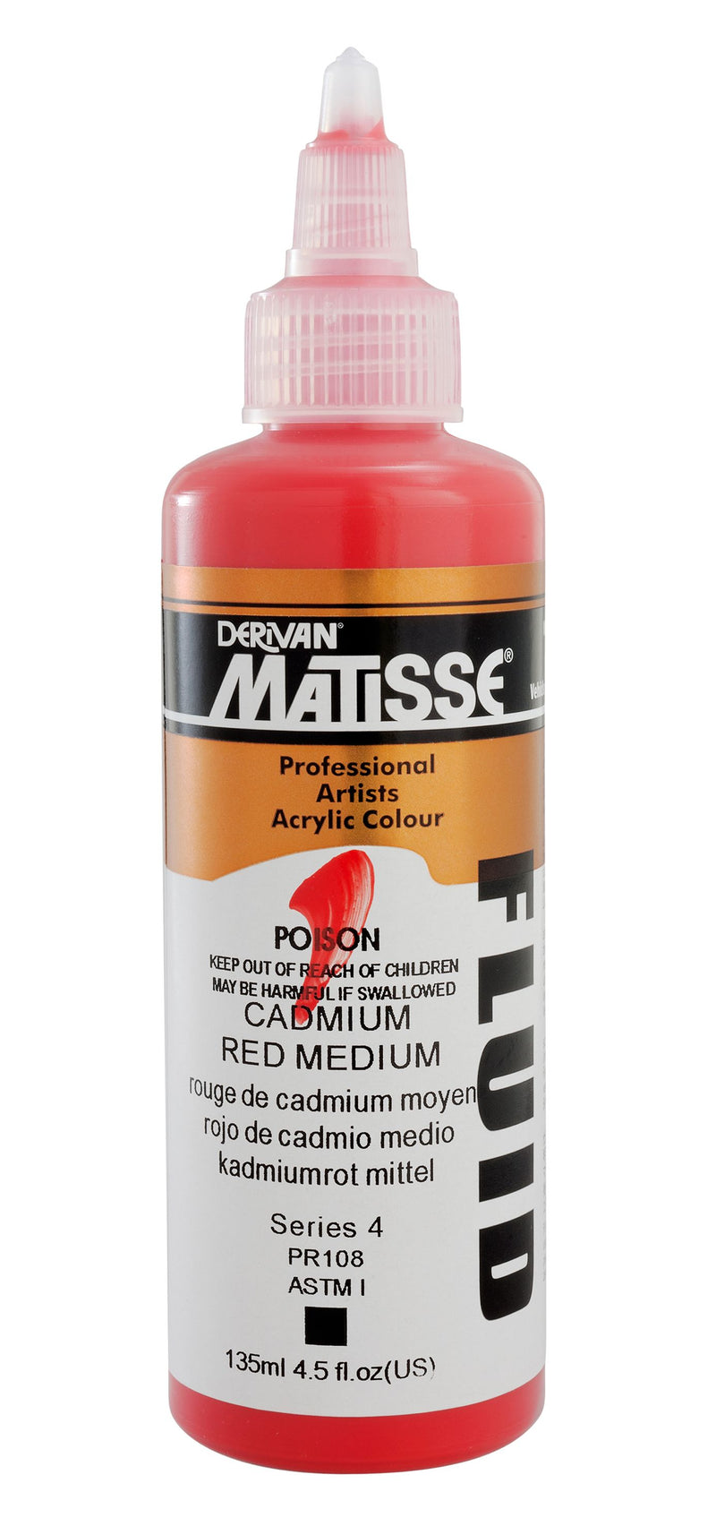 MATISSE FLUID ACRYLIC 135 ML SR 4 CADMIUM RED MEDIUM 1MFU35CRM