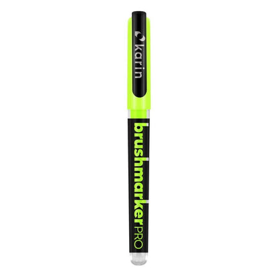 KARIN BRUSH MARKER PRO WATER BASED NEON YELLOW GREEN (210)