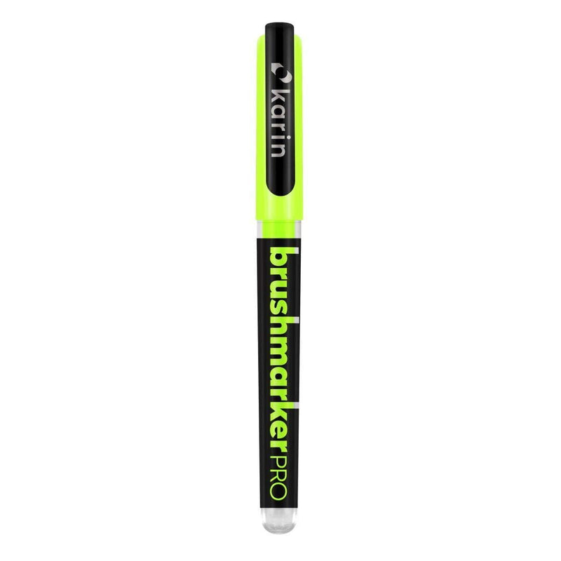 KARIN BRUSH MARKER PRO WATER BASED NEON YELLOW GREEN (210)