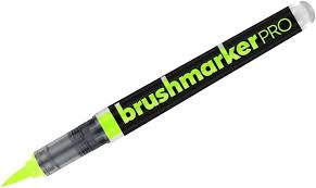 KARIN BRUSH MARKER PRO WATER BASED NEON YELLOW GREEN (6102)