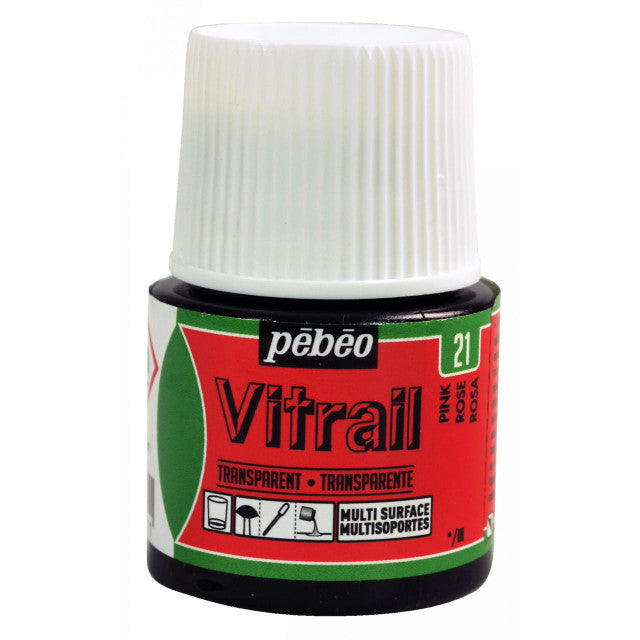 PEBEO VITRAIL GLASS COLOR 45 ML 21 PINK  (050-021)