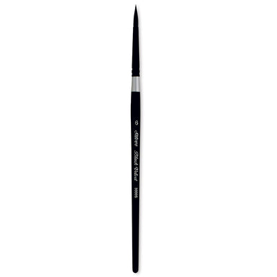 SILVER BLACK VELVET SYNTHETIC SQUIRREL BRUSH ROUND SHORT HANDLE NO 6 SR (3000S)