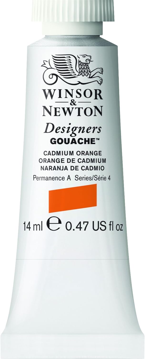 WINSOR & NEWTON DESIGNERS GOUACHE COLOUR 14 ML SR 4 CADMIUM ORANGE (89)