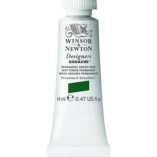 WINSOR & NEWTON DESIGNERS GOUACHE COLOUR 14 ML SR 2 PERMANENT GREEN DEEP (605482)