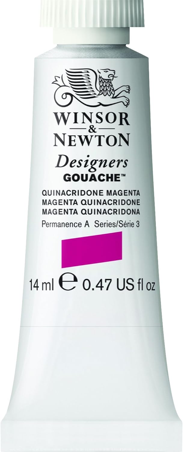 WINSOR & NEWTON DESIGNERS GOUACHE COLOUR 14 ML SR 3 QUINACRIDONE MAGENTA (605550)