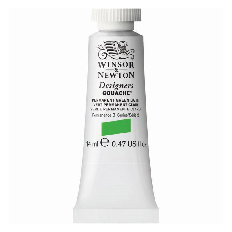 WINSOR & NEWTON DESIGNERS GOUACHE COLOUR 14 ML SR 2 PERMANENT GREEN LIGHT (605483)