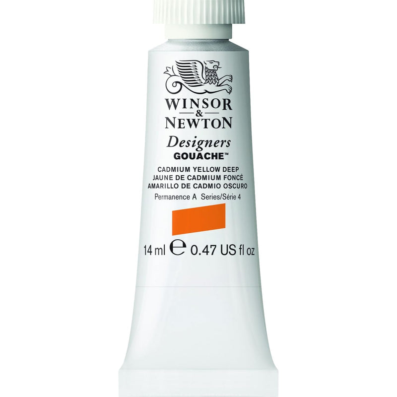 WINSOR & NEWTON DESIGNERS GOUACHE COLOUR 14 ML SR 4 CADMIUM YELLOW DEEP (605111)