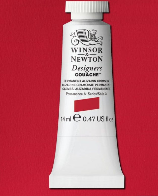 WINSOR & NEWTON DESIGNERS GOUACHE COLOUR 14 ML SR 3 PERMANENT ALIZARIN CRIMSON (605466)