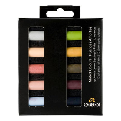 REMBRANDT SOFT PASTEL HALF STICK SET OF 10 MUTED COLOURS (31821011)