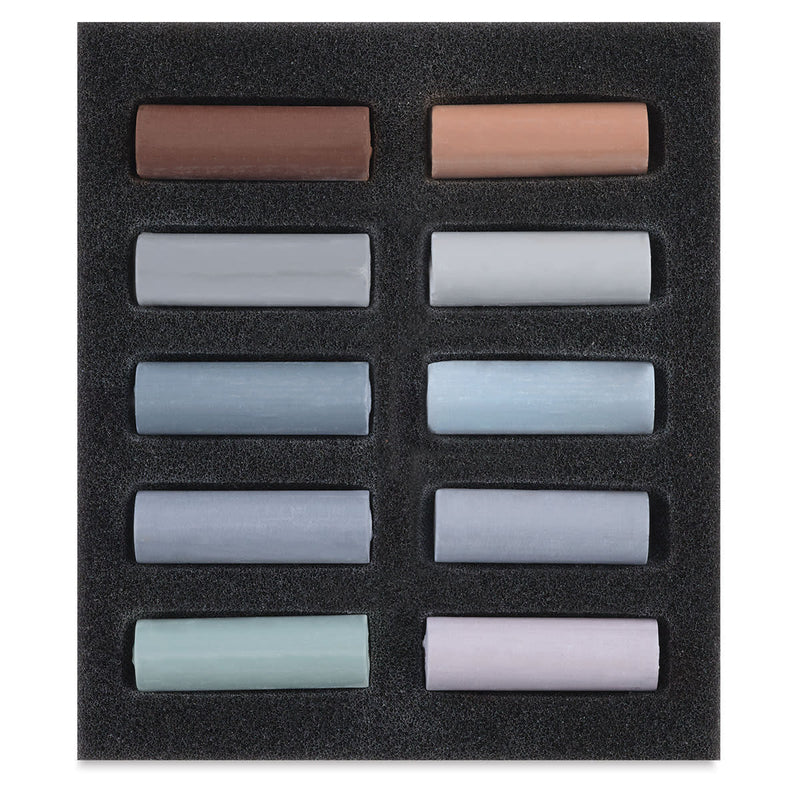 REMBRANDT SOFT PASTEL HALF STICK SET OF 10 GREY TONES (31821010)