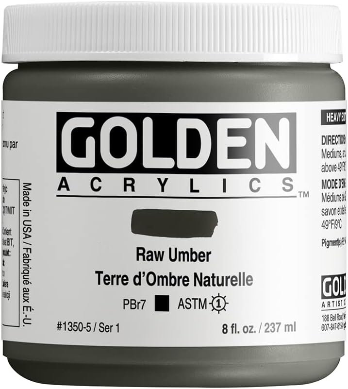 GOLDEN HEAVY BODY ACRYLIC COLOUR 237 ML SR 1 RAW UMBER (0001350-5)