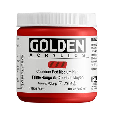 GOLDEN HEAVY BODY ACRYLIC COLOUR 237 ML SR 4 CADMIUM RED MEDIUM HUE (0001552-5)