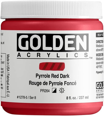 GOLDEN HEAVY BODY ACRYLIC COLOUR 237 ML SR 8 PYRROLE RED DARK (0001278-5)