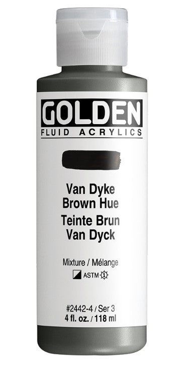 GOLDEN FLUID ACRYLIC COLOUR 118 ML SR 3 HIST. VAN DYKE BROWN HUE (0002442-4)