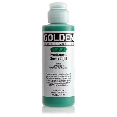 GOLDEN FLUID ACRYLIC COLOUR 118 ML SR 4 PERMANENT GREEN LIGHT (0002250-4)