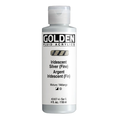 GOLDEN FLUID ACRYLIC COLOUR 118 ML SR 5 IRIDESCENT SILVER FINE (0002457-4)