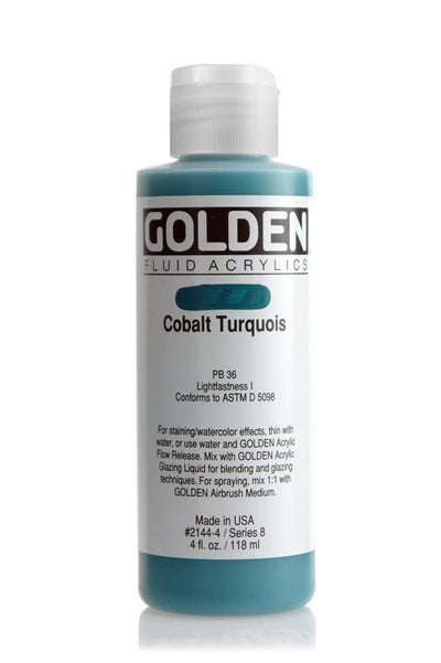 GOLDEN FLUID ACRYLIC COLOUR 118 ML SR 8 COBALT TURQUOISE (0002144-4)