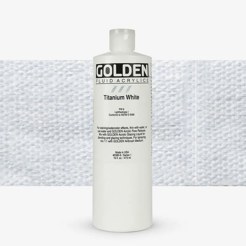 GOLDEN FLUID ACRYLIC COLOUR 473 ML SR 1 TITANIUM WHITE (0002380-5)