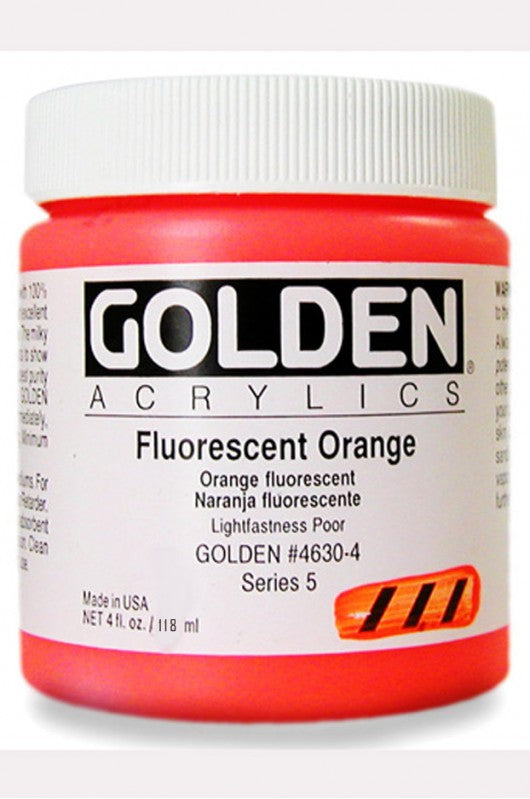 GOLDEN HEAVY BODY ACRYLIC COLOUR 118 ML SR 5 FLUORESCENT ORANGE (0004630-4)