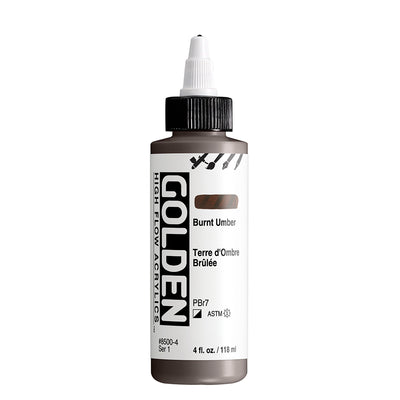 GOLDEN HIGH FLOW ACRYLIC COLOUR 118 ML SR 1 BURNT UMBER (0008500-4)