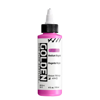 GOLDEN HIGH FLOW ACRYLIC COLOUR 118 ML SR 6 MEDIUM MAGENTA (0008519-4)