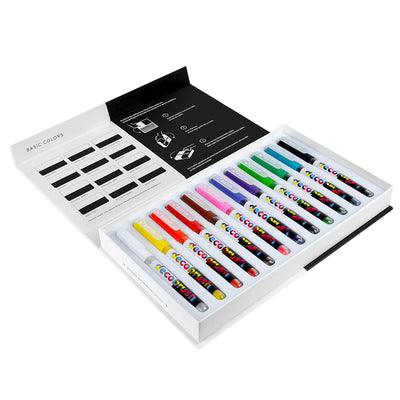 KARIN PIGMENT DECO BRUSH PEN BASIC SET OF 12 (29C1)