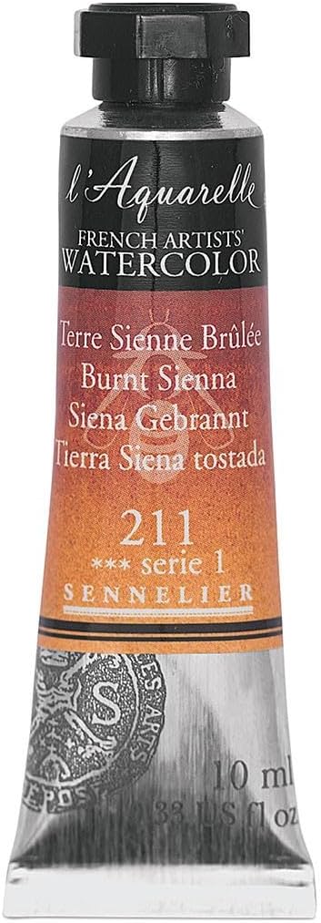 SENNELIER FRENCH ARTIST WATER COLOUR 10 ML SR 1 BURNT SIENNA (211)