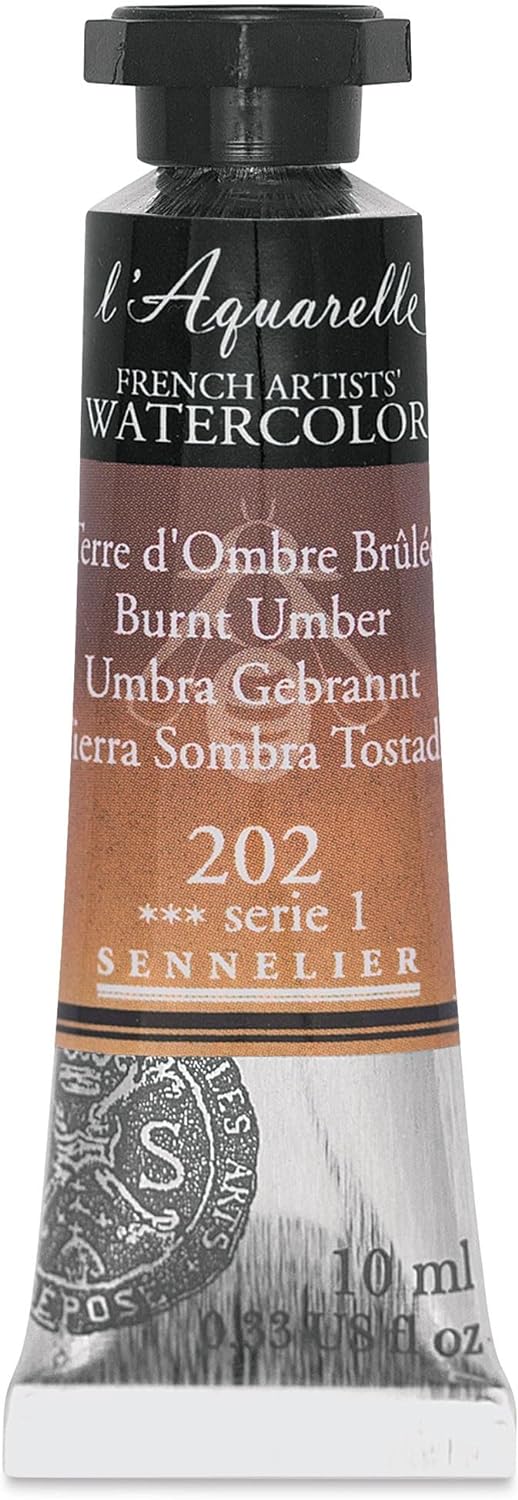 SENNELIER FRENCH ARTIST WATER COLOUR 10 ML SR 1 BURNT UMBER (202)