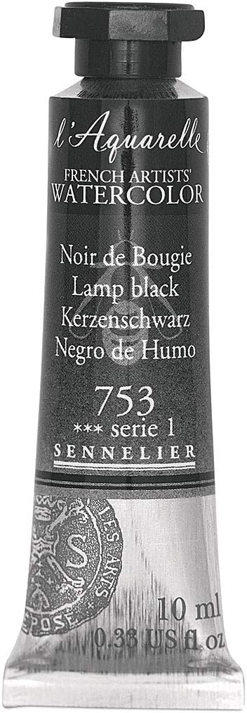 SENNELIER FRENCH ARTIST WATER COLOUR 10 ML SR 1 LAMP BLACK (753)