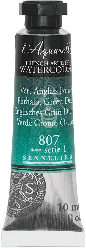 SENNELIER FRENCH ARTIST WATER COLOUR 10 ML SR 1 PHTHALO GREEN DEEP (807)