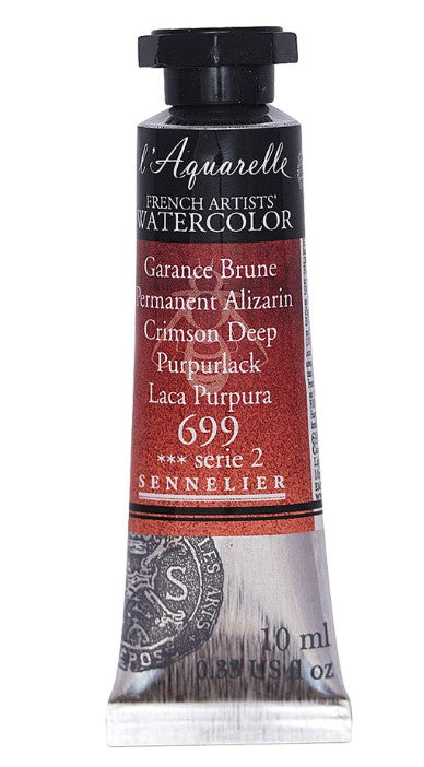 SENNELIER FRENCH ARTIST WATER COLOUR 10 ML SR 2 PERMANENT ALIZARIN CRIMSON DEEP (699)