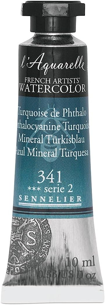 SENNELIER FRENCH ARTIST WATER COLOUR 10 ML SR 2 PHTHALOCYANINE TURQUOISE (341)