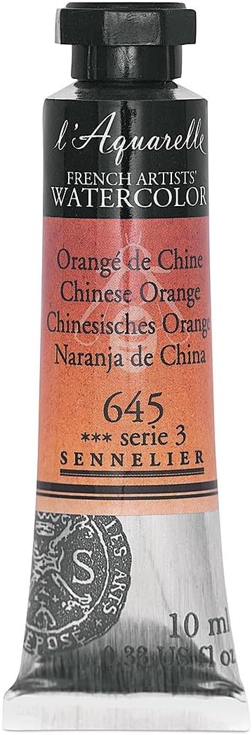 SENNELIER FRENCH ARTIST WATER COLOUR 10 ML SR 3 CHINESE ORANGE (645)