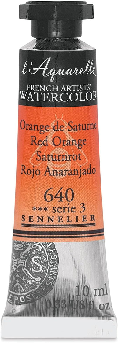 SENNELIER FRENCH ARTIST WATER COLOUR 10 ML SR 3 RED ORANGE (640)