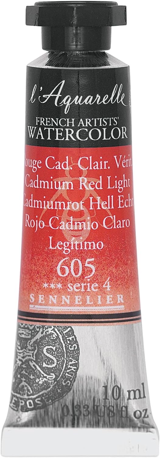 SENNELIER FRENCH ARTIST WATER COLOUR 10 ML SR 4 CADMIUM RED LIGHT (605)