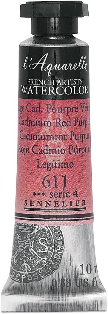 SENNELIER FRENCH ARTIST WATER COLOUR 10 ML SR 4 CADMIUM RED PURPLE (611)