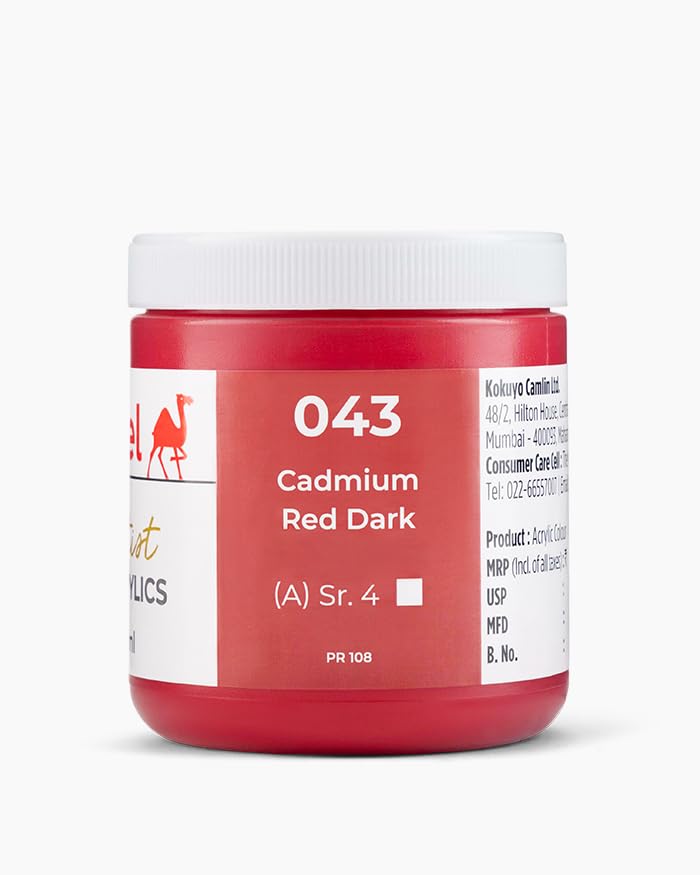 CAMEL ARTIST HD ACRYLIC COLOUR 250 ML SR 4 CADMIUM RED DARK (2732043)