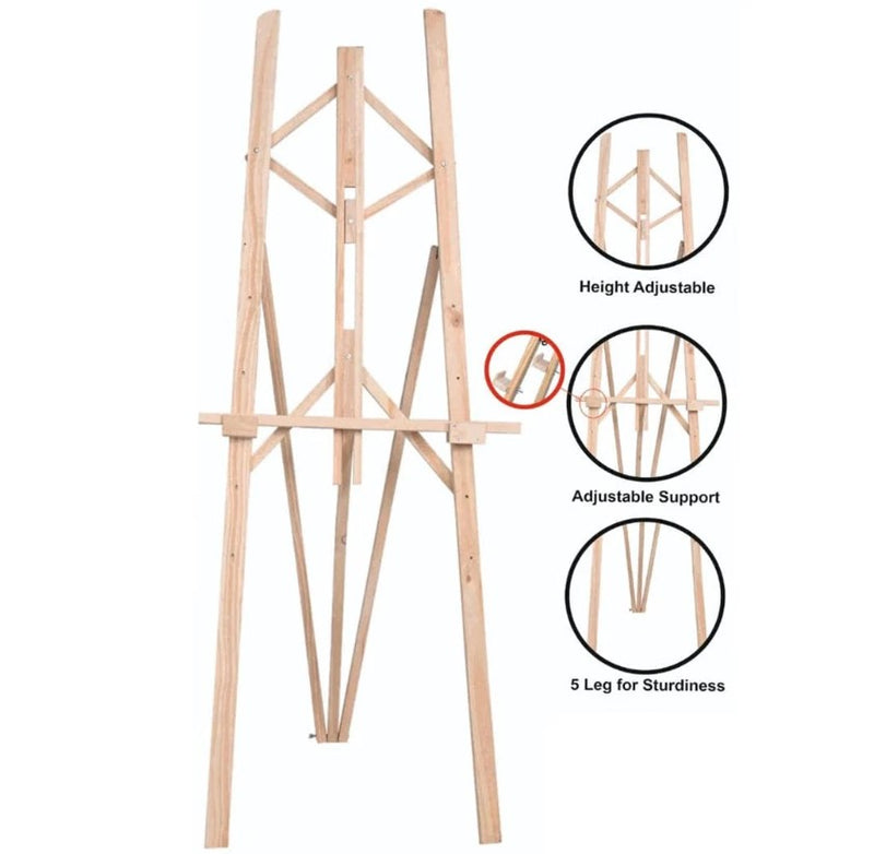 BASIC FRAME TRIPOD EASEL PINE WOOD 5 FEET