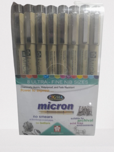 SAKURA PIGMA MICRON BLACK PEN SET OF 8 (XSDX-8)